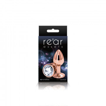 Rear Assets Plug - Rose Gold & Clear Circle Gem